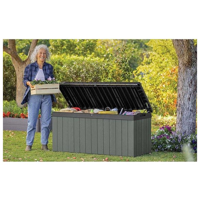 Keter DARWIN120G Darwin Cassapanca da Giardino 454 L 142.5x65.3x64.3 cm con Seduta Resina EVOTECH+ colore Verde