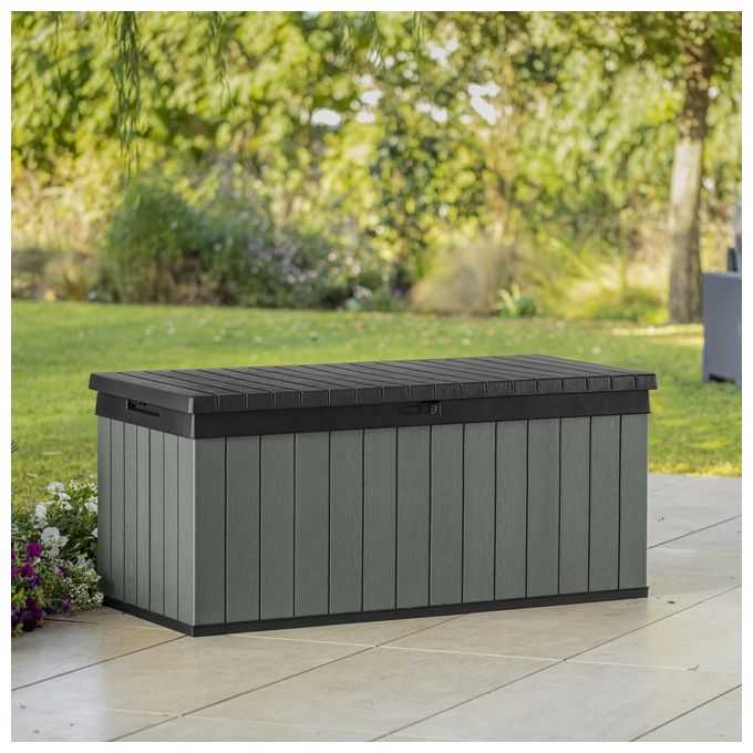 Keter DARWIN120G Darwin Cassapanca da Giardino 454 L 142.5x65.3x64.3 cm con Seduta Resina EVOTECH+ colore Verde