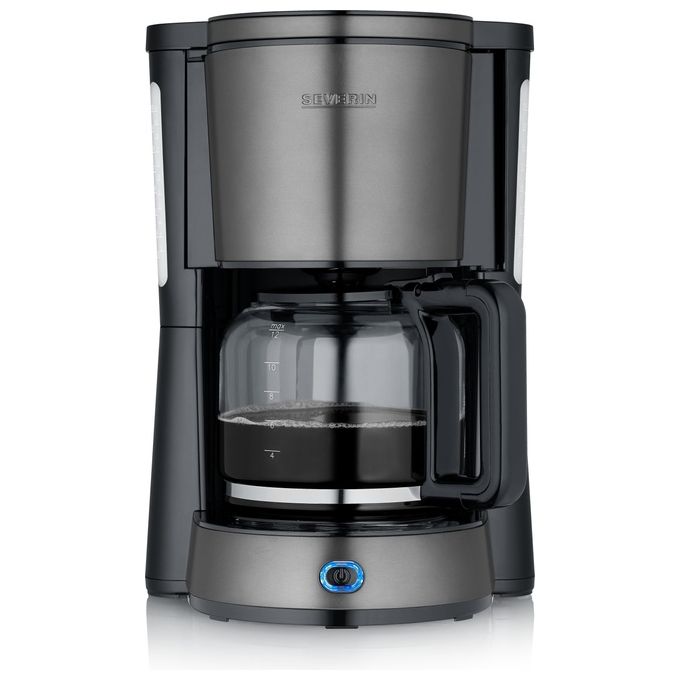 Severin KA9340 Caffettiera a Filtro 1.25 L con Spegnimento Automatico e Sistema Anti-goccia colore Nero Inox