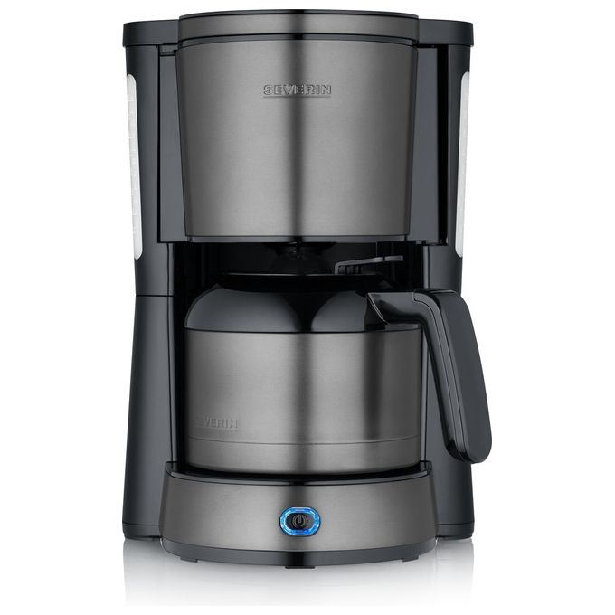 Severin KA 9343 Macchina da caffe' Automatica-Manuale 1 L 8 tazze 1000 W con caraffa termica in acciaio inox colore Nero Acciaio inox