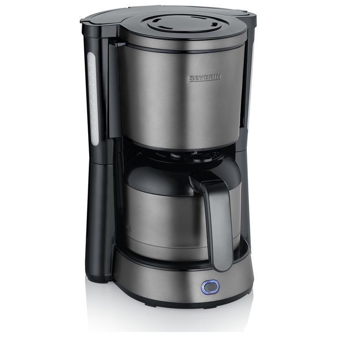 Severin KA 9343 Macchina da caffe' Automatica-Manuale 1 L 8 tazze 1000 W con caraffa termica in acciaio inox colore Nero Acciaio inox