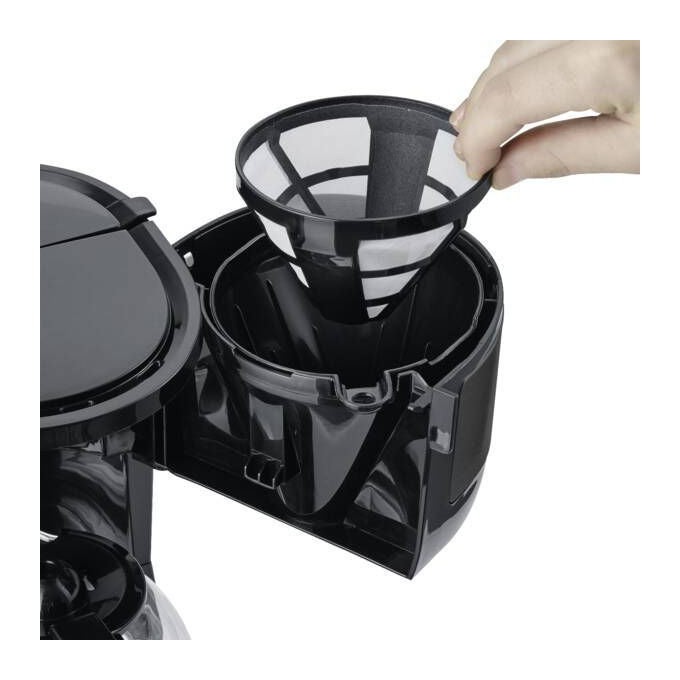 Severin KA9385 Macchina da caffe' filtro 4 tazze con filtro permanente lavabile design compatto colore Acciaio inox scuro
