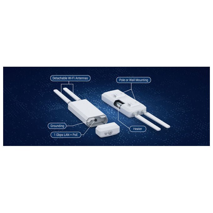 Keenetic KAP-650-EU Access Point Stellar 6 Wi-Fi 6 AX3000 Indoor-Outdoor Gigabit Ethernet IP65 colore Bianco