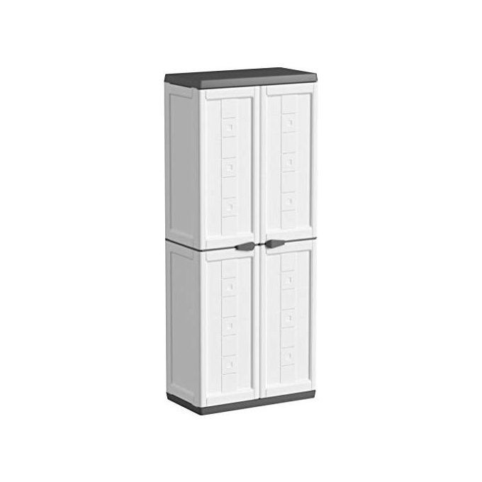 KETER Armadio da esterno in resina JOLLY Alto con 3 ripiani regolabili 68x39x166h per organizzazione ottimale