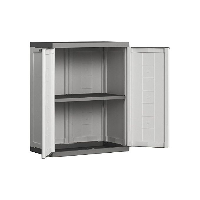 Keter Armadio da esterno in resina JOLLY Basso con 1 ripiano regolabile dimensioni 68x39x85h ideale per organizzare spazi esterni