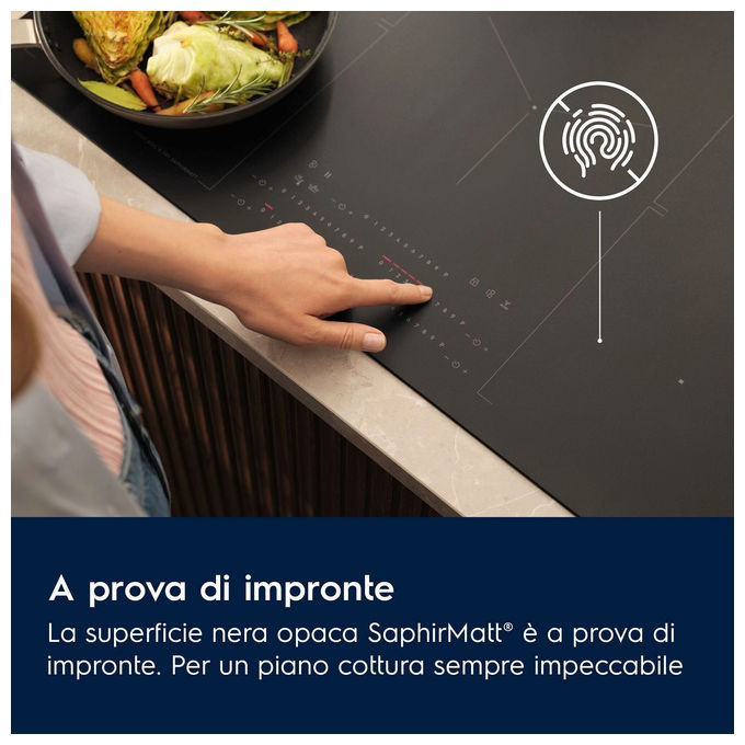 Electrolux KIS62453IZ Serie 700 Piano cottura induzione 60 cm 4 zone SenseBoil Bridge Hob2Hood Slider Touch colore Nero