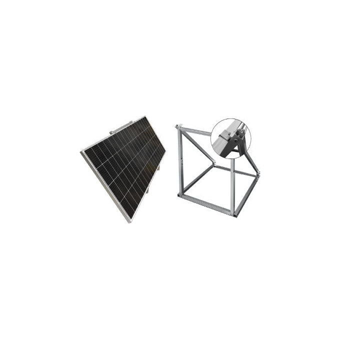 GBC B2145660 Kit Pannello Solare Fotovoltaico 375 W Monocristallino Wi-Fi PlugandPlay con Inverter 300 W e Struttura per Balcone colore Nero