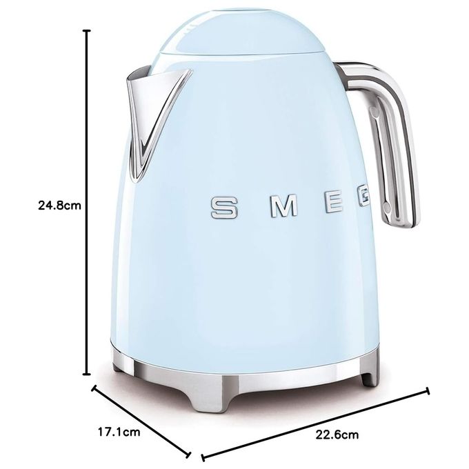 Smeg KLF03PBEU Estetica 50's Style Bollitore Elettrico Capacita' 1,7 Litri 7 Tazze Potenza 2400 W Azzurro