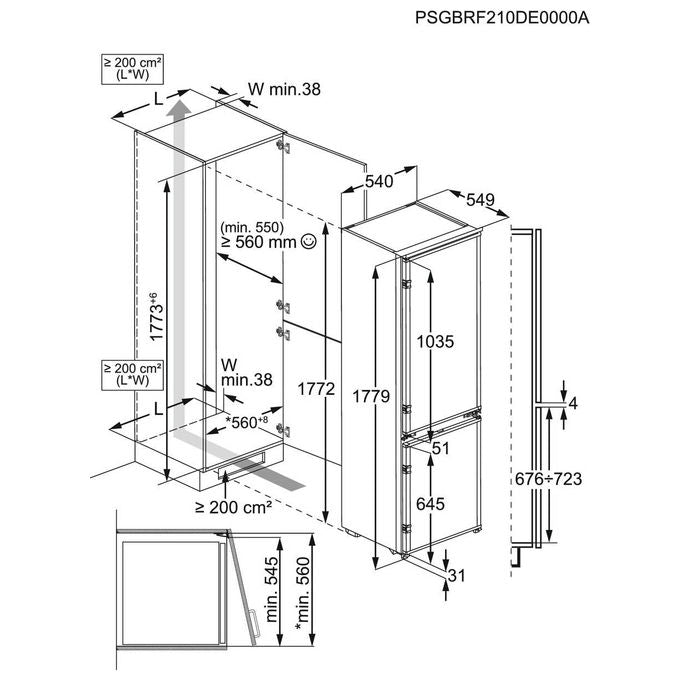 Electrolux KNA6LE18S frigorifero combinato da incasso 177 cm classe E 34 dB LowFrost colore Bianco