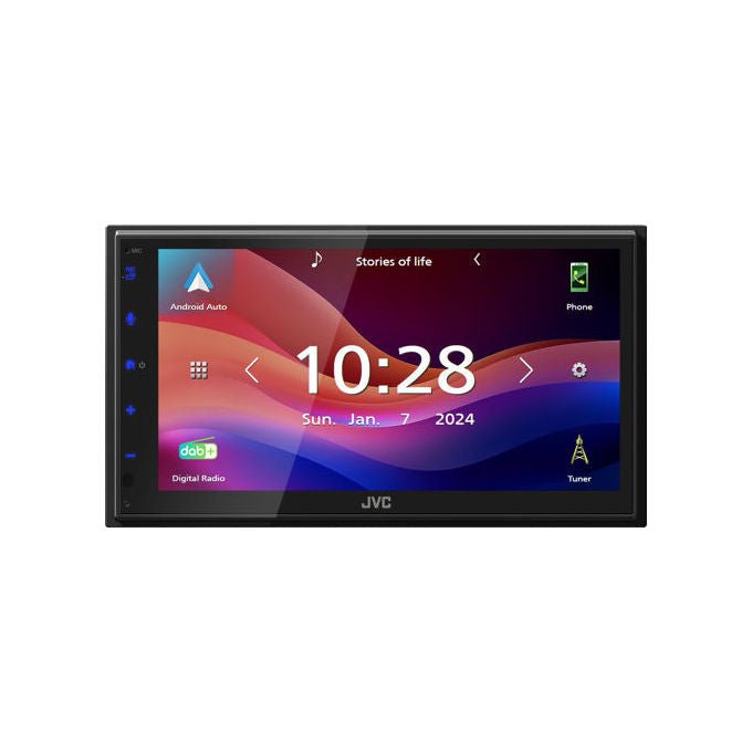 JVC KW-M595DBT Ricevitore Multimediale per Auto Schermo Touch 6.8'' Wi-Fi Dual Band Bluetooth DAB+ Apple CarPlay Android Auto colore Nero