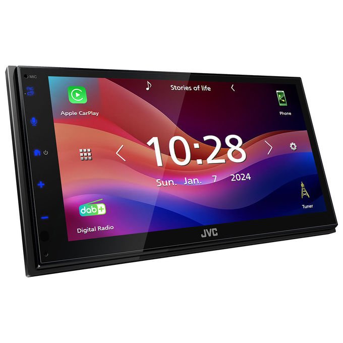 JVC KW-M695DBW Ricevitore Multimediale Auto 1 DIN 200 W Bluetooth Wi-Fi 5 802.11ac DAB+ Apple CarPlay Android Auto colore Nero