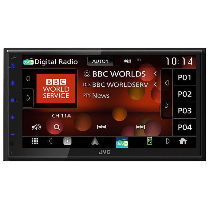 JVC KW-M695DBW Ricevitore Multimediale Auto 1 DIN 200 W Bluetooth Wi-Fi 5 802.11ac DAB+ Apple CarPlay Android Auto colore Nero