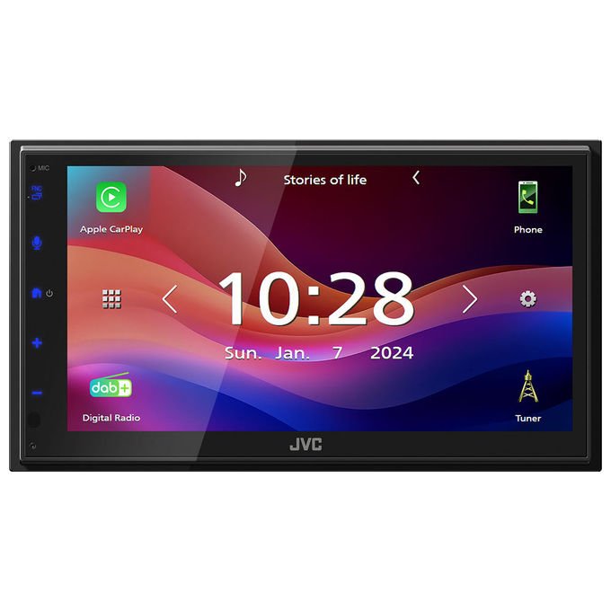 JVC KW-M695DBW Ricevitore Multimediale Auto 1 DIN 200 W Bluetooth Wi-Fi 5 802.11ac DAB+ Apple CarPlay Android Auto colore Nero
