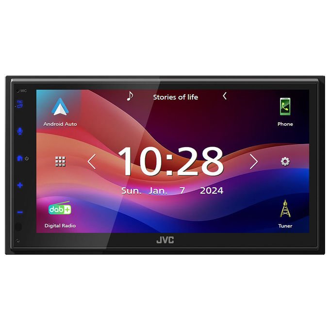 JVC KW-M695DBW Ricevitore Multimediale Auto 1 DIN 200 W Bluetooth Wi-Fi 5 802.11ac DAB+ Apple CarPlay Android Auto colore Nero