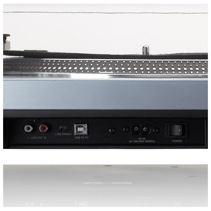 Lenco L-3809ME Giradischi a trasmissione diretta Manuale con USB Tipo A e Preamplificatore Fonico Integrato Velocita' 33 45 Giri-min colore Blu Metallico