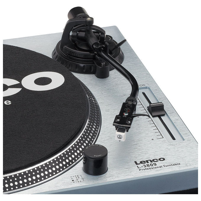 Lenco L-3809ME Giradischi a trasmissione diretta Manuale con USB Tipo A e Preamplificatore Fonico Integrato Velocita' 33 45 Giri-min colore Blu Metallico