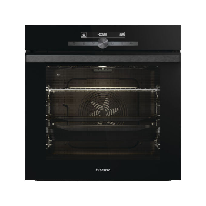 [ComeNuovo] Hisense BSA65333PG Steam Add Plus - Forno da incasso elettrico multifunzione con vapore, 77 L, Classe A+, 22 programmi automatici, funzione Steam Add Plus, pulizia pirolitica, Nero
