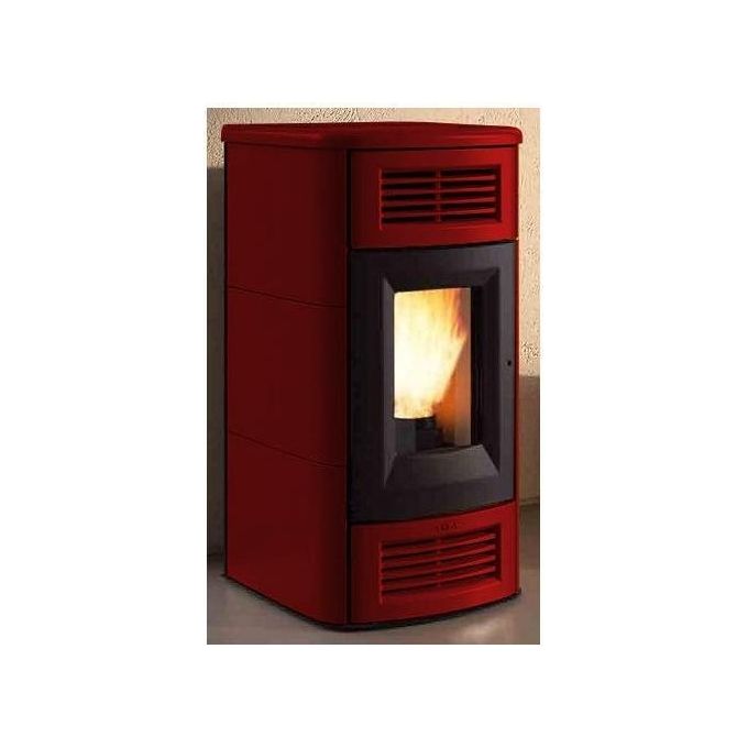 Cola Stufa a Pellet Canalizzabile Beauty Lux in Maiolica Bordeaux