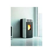 Cola Stufa a Pellet Calla Canalizzabile Ventilata Top e Frontalino in Maiolica Avorio