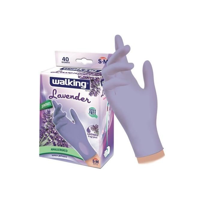 Brenta Guanti Vinile Lavender 40 Pezzi Taglia S-M