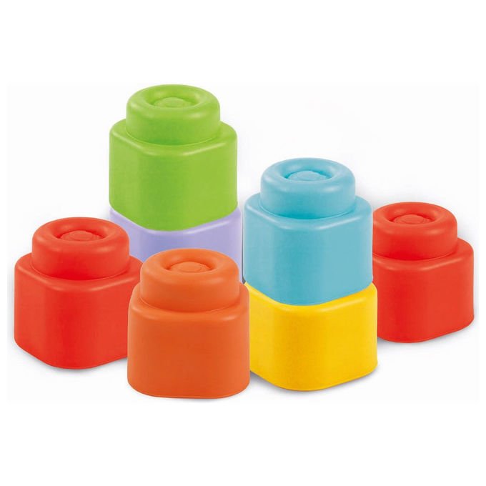 Clementoni, Lavatrice Sensoriale Clemmy Baby, 5 Mattoncini Morbidi, Gioco educativo interattivo