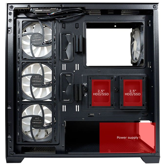 LC-Power LC-715B-ON Geh Midi ATX Gaming 715B Seamless_X Case PC ATX con ventole 120 140 mm colore Nero