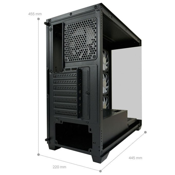 LC-Power LC-715B-ON Geh Midi ATX Gaming 715B Seamless_X Case PC ATX con ventole 120 140 mm colore Nero
