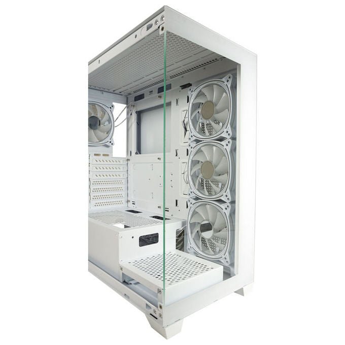 LC-Power LC-715W-ON Case Midi Tower ATX Micro-ATX Mini-ITX 3 Porte USB 3.2 Finestra Laterale colore Bianco