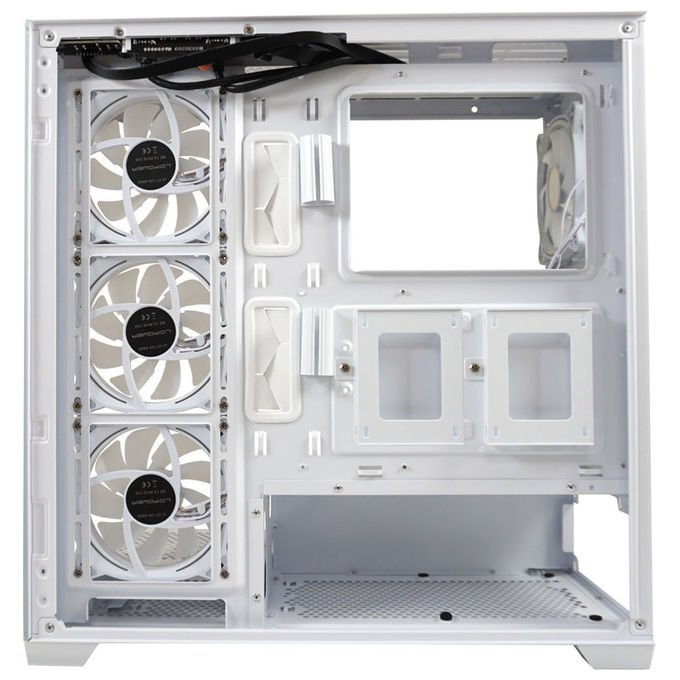 LC-Power LC-715W-ON Case Midi Tower ATX Micro-ATX Mini-ITX 3 Porte USB 3.2 Finestra Laterale colore Bianco