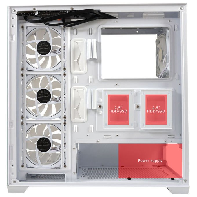 LC-Power LC-715W-ON Case Midi Tower ATX Micro-ATX Mini-ITX 3 Porte USB 3.2 Finestra Laterale colore Bianco