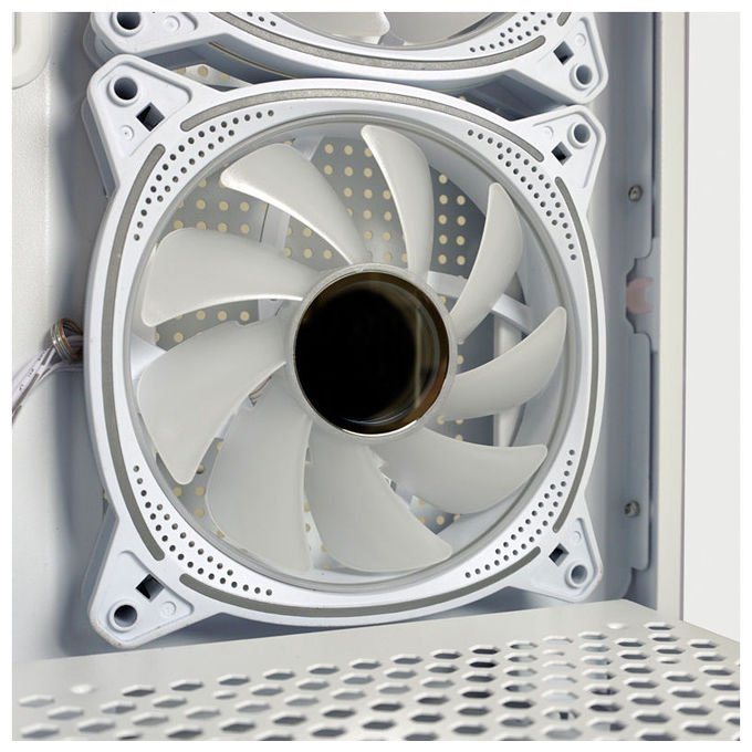 LC-Power LC-715W-ON Case Midi Tower ATX Micro-ATX Mini-ITX 3 Porte USB 3.2 Finestra Laterale colore Bianco