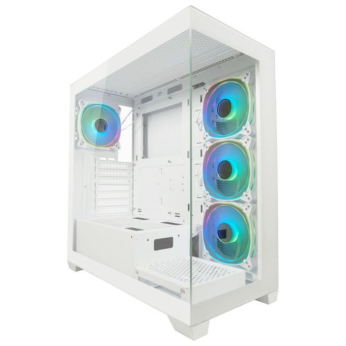LC-Power LC-715W-ON Case Midi Tower ATX Micro-ATX Mini-ITX 3 Porte USB 3.2 Finestra Laterale colore Bianco