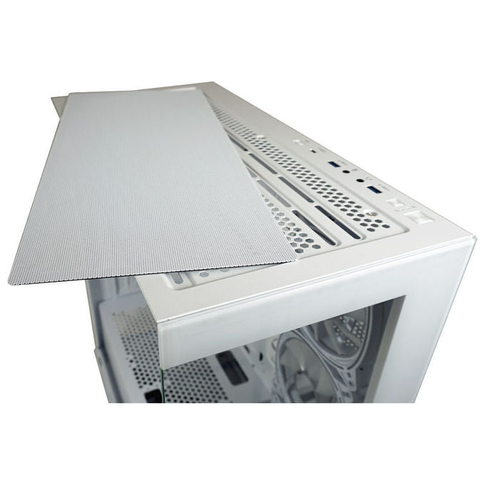 LC-Power LC-715W-ON Case Midi Tower ATX Micro-ATX Mini-ITX 3 Porte USB 3.2 Finestra Laterale colore Bianco