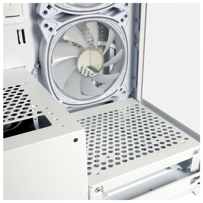 LC-Power LC-715W-ON Case Midi Tower ATX Micro-ATX Mini-ITX 3 Porte USB 3.2 Finestra Laterale colore Bianco