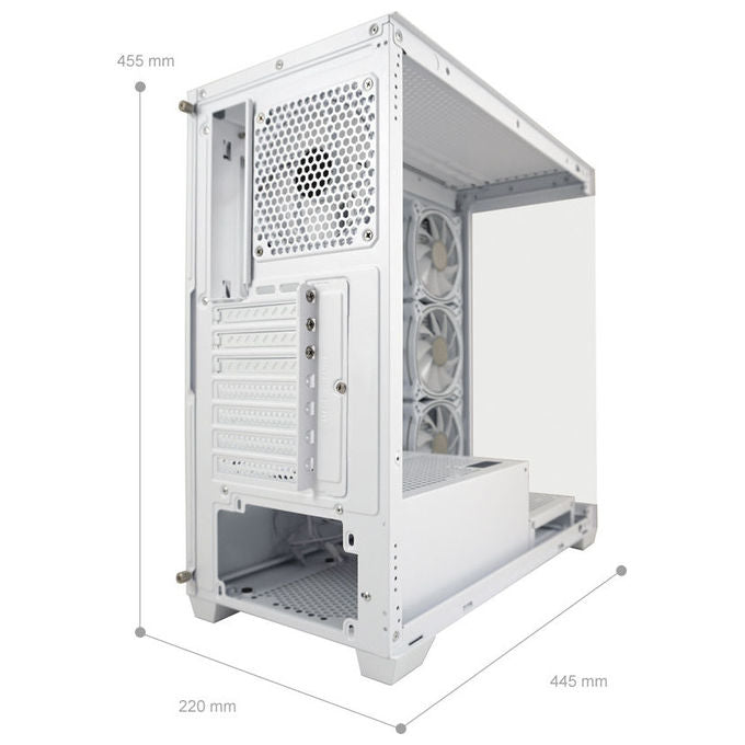 LC-Power LC-715W-ON Case Midi Tower ATX Micro-ATX Mini-ITX 3 Porte USB 3.2 Finestra Laterale colore Bianco