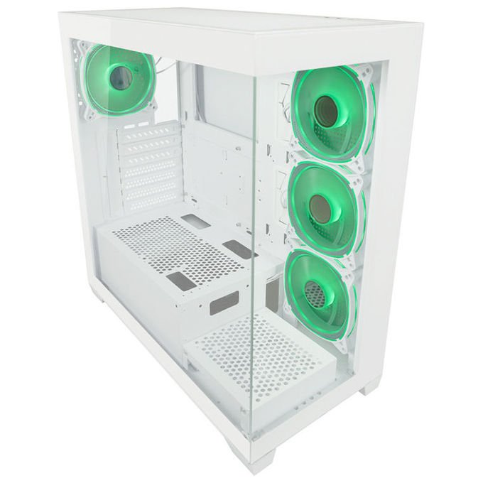 LC-Power LC-715W-ON Case Midi Tower ATX Micro-ATX Mini-ITX 3 Porte USB 3.2 Finestra Laterale colore Bianco