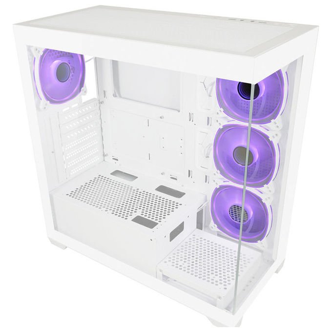 LC-Power LC-715W-ON Case Midi Tower ATX Micro-ATX Mini-ITX 3 Porte USB 3.2 Finestra Laterale colore Bianco