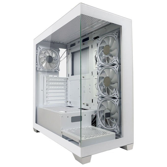 LC-Power LC-715W-ON Case Midi Tower ATX Micro-ATX Mini-ITX 3 Porte USB 3.2 Finestra Laterale colore Bianco