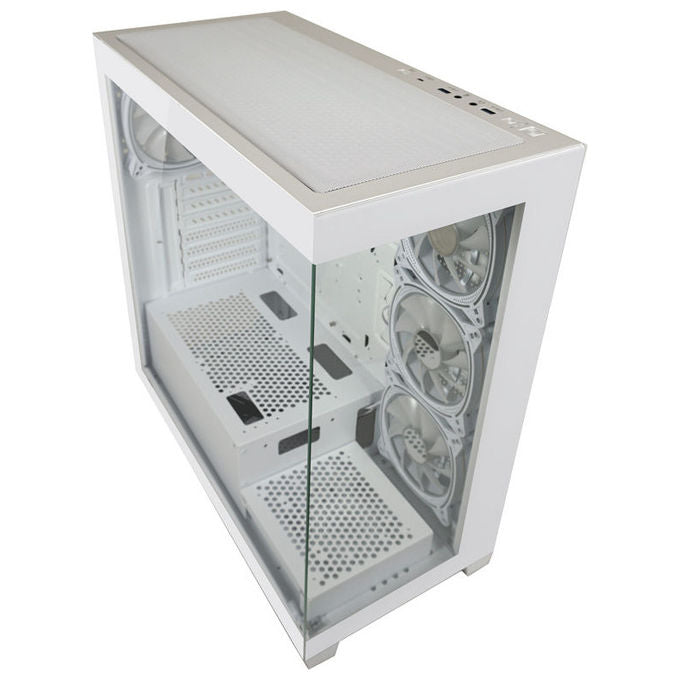 LC-Power LC-715W-ON Case Midi Tower ATX Micro-ATX Mini-ITX 3 Porte USB 3.2 Finestra Laterale colore Bianco