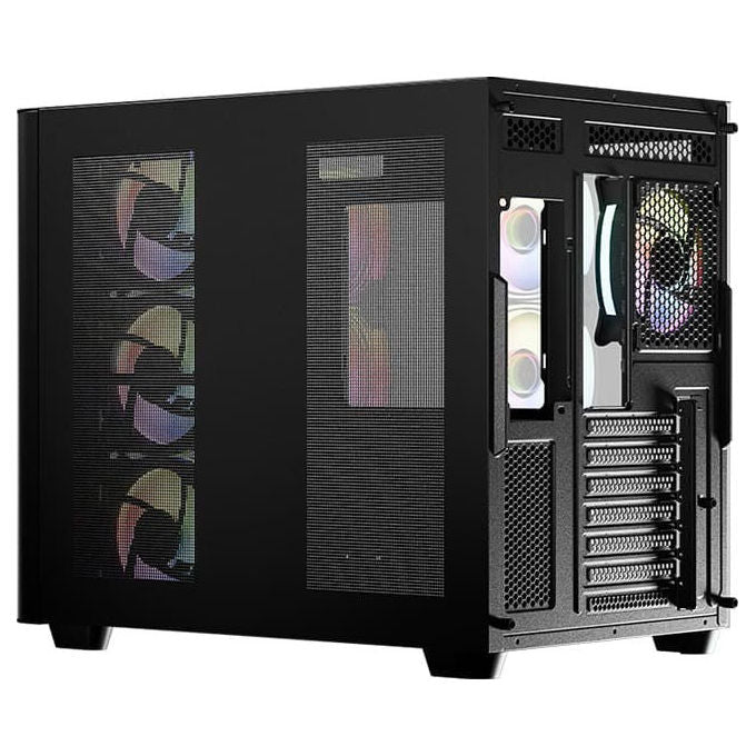 LC-Power LC-8001B-ON Gaming 8001B Pro-Storm Dark Case Midi Tower con Supporto ATX Micro-ATX Mini-ITX e Vetro Temperato colore Nero