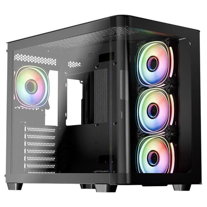LC-Power LC-8001B-ON Gaming 8001B Pro-Storm Dark Case Midi Tower con Supporto ATX Micro-ATX Mini-ITX e Vetro Temperato colore Nero