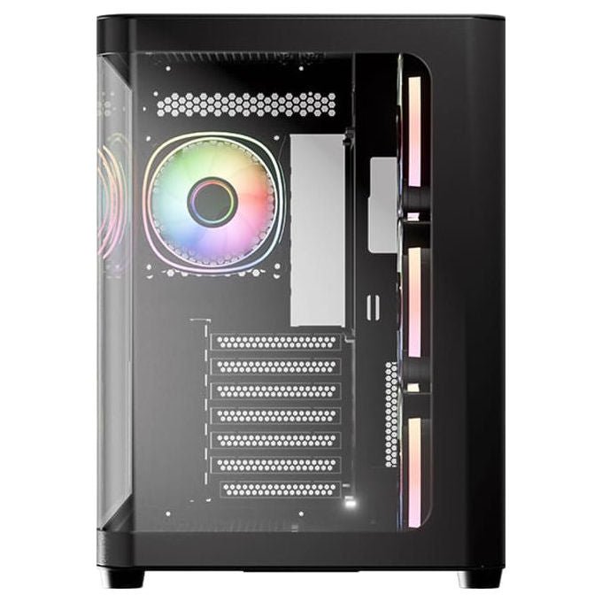 LC-Power LC-8001B-ON Gaming 8001B Pro-Storm Dark Case Midi Tower con Supporto ATX Micro-ATX Mini-ITX e Vetro Temperato colore Nero