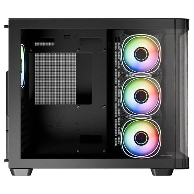 LC-Power LC-8001B-ON Gaming 8001B Pro-Storm Dark Case Midi Tower con Supporto ATX Micro-ATX Mini-ITX e Vetro Temperato colore Nero
