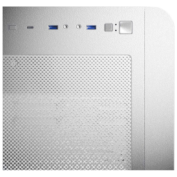 LC-Power LC-8001W-ON Case PC Midi Tower con Vetro Temperato e Illuminazione RGB 120mm Frontale 140mm Superiore Alimentazione Laterale 7 Slot Espansione 3 Supporti 2.5'' 2 Vani 3.5'' colore Bianco