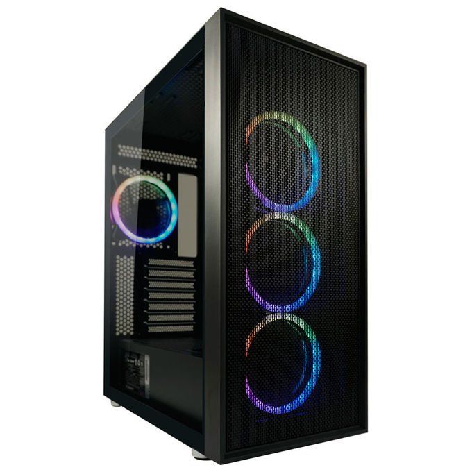 LC-Power LC-802B-ON Black_Wanderer_X Midi Tower Fattore di forma ATX EATX micro ATX Mini-ITX Vetro temperato Ventole ARGB colore Nero