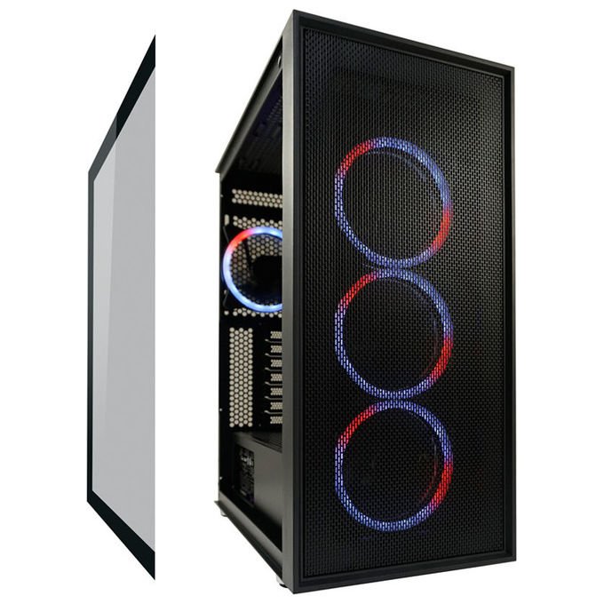 LC-Power LC-802B-ON Black_Wanderer_X Midi Tower Fattore di forma ATX EATX micro ATX Mini-ITX Vetro temperato Ventole ARGB colore Nero