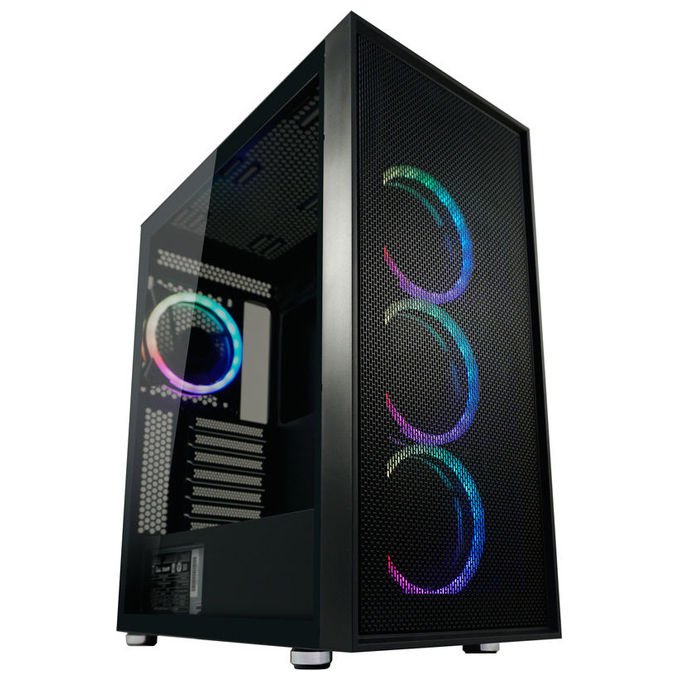 LC-Power LC-802B-ON Black_Wanderer_X Midi Tower Fattore di forma ATX EATX micro ATX Mini-ITX Vetro temperato Ventole ARGB colore Nero