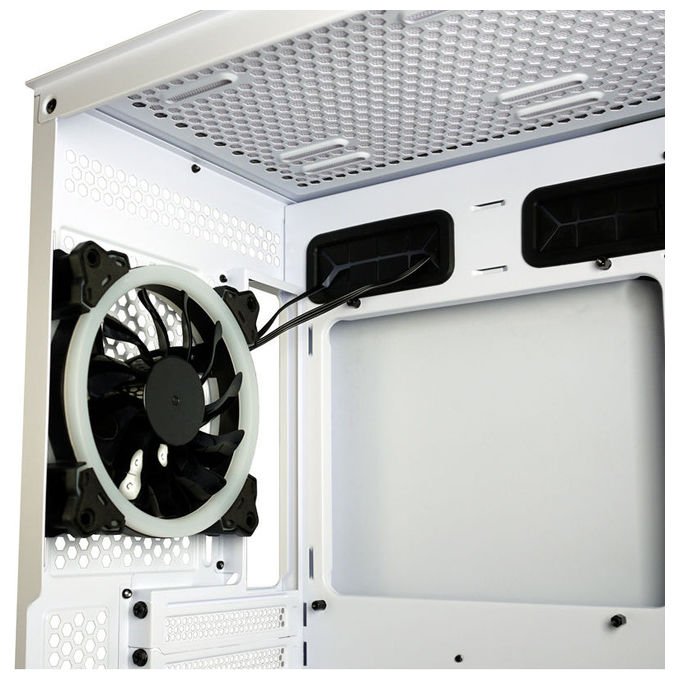 LC-Power 802W Gaming Midi Tower con Vetro Temperato e Ventole RGB 3x 120 mm 1x 120 mm ATX Micro-ATX Mini-ITX USB-C 3.2 Gen 2 colore Bianco