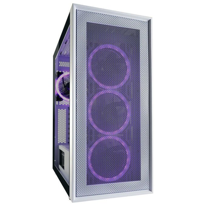 LC-Power 802W Gaming Midi Tower con Vetro Temperato e Ventole RGB 3x 120 mm 1x 120 mm ATX Micro-ATX Mini-ITX USB-C 3.2 Gen 2 colore Bianco