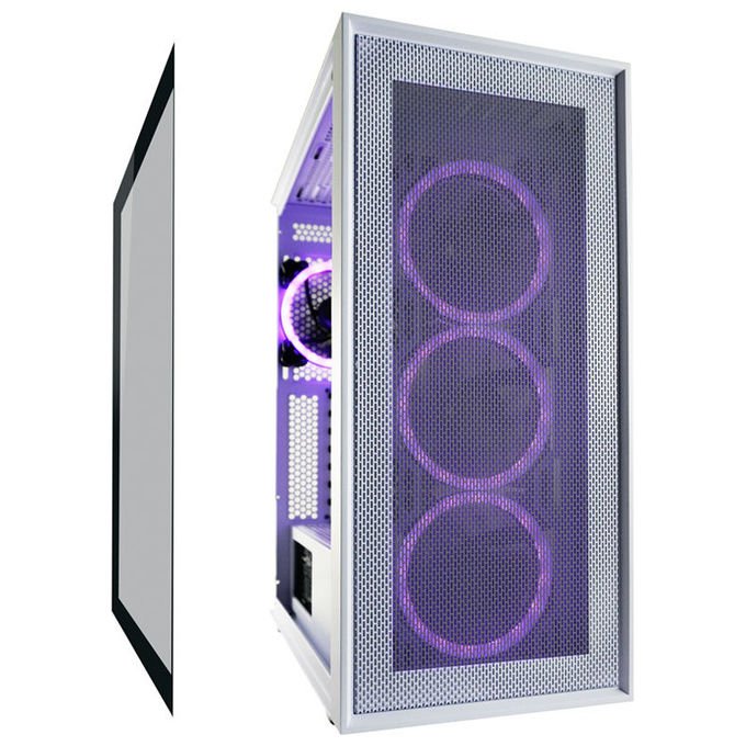LC-Power 802W Gaming Midi Tower con Vetro Temperato e Ventole RGB 3x 120 mm 1x 120 mm ATX Micro-ATX Mini-ITX USB-C 3.2 Gen 2 colore Bianco